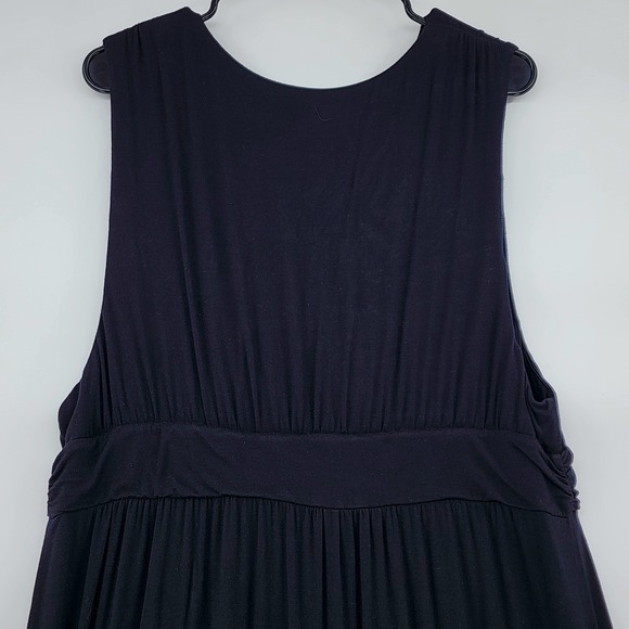 Soma Maxi Dress sz XXL Black White Stripe Sleeveless V Neck Criss‎ Cross Waist - Picture 9 of 11